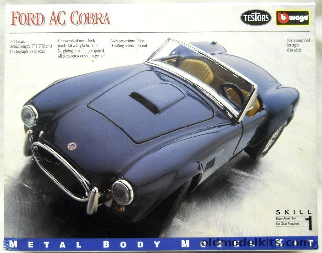 Testors 1/24 Ford AC Cobra With Metal Body, 164 plastic model kit